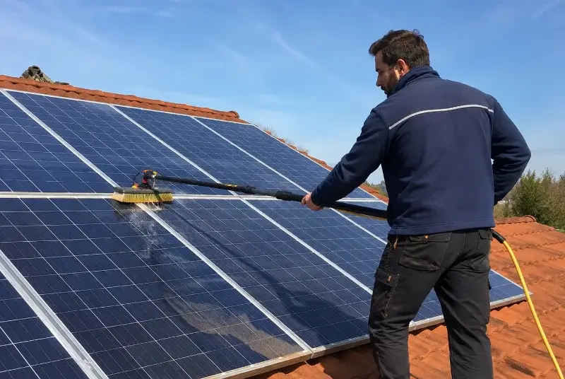 Nettoyage et entretien de panneaux solaires à la Barde